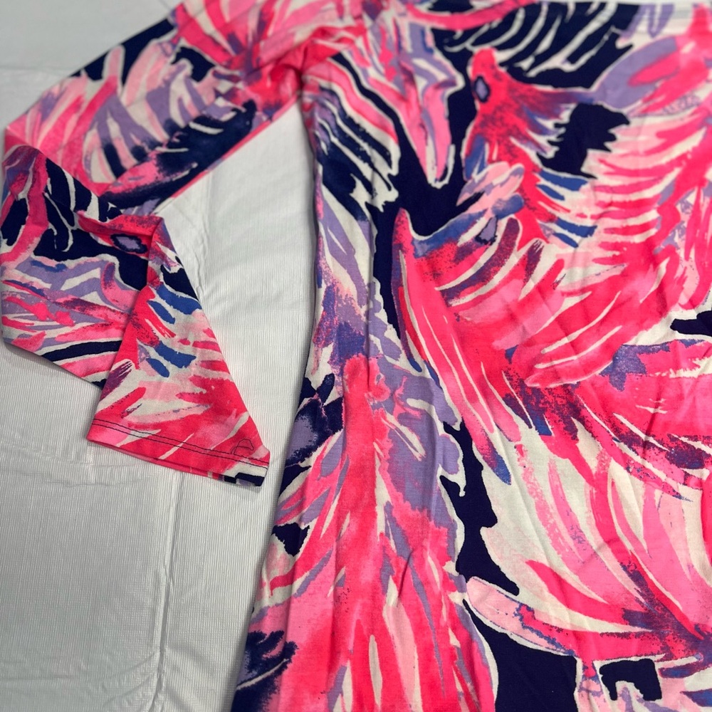 Lilly Pulitzer Pink and Purple Aurelia Off the Shoulder Top Excellent BRIGHT! - Picture 3 of 6